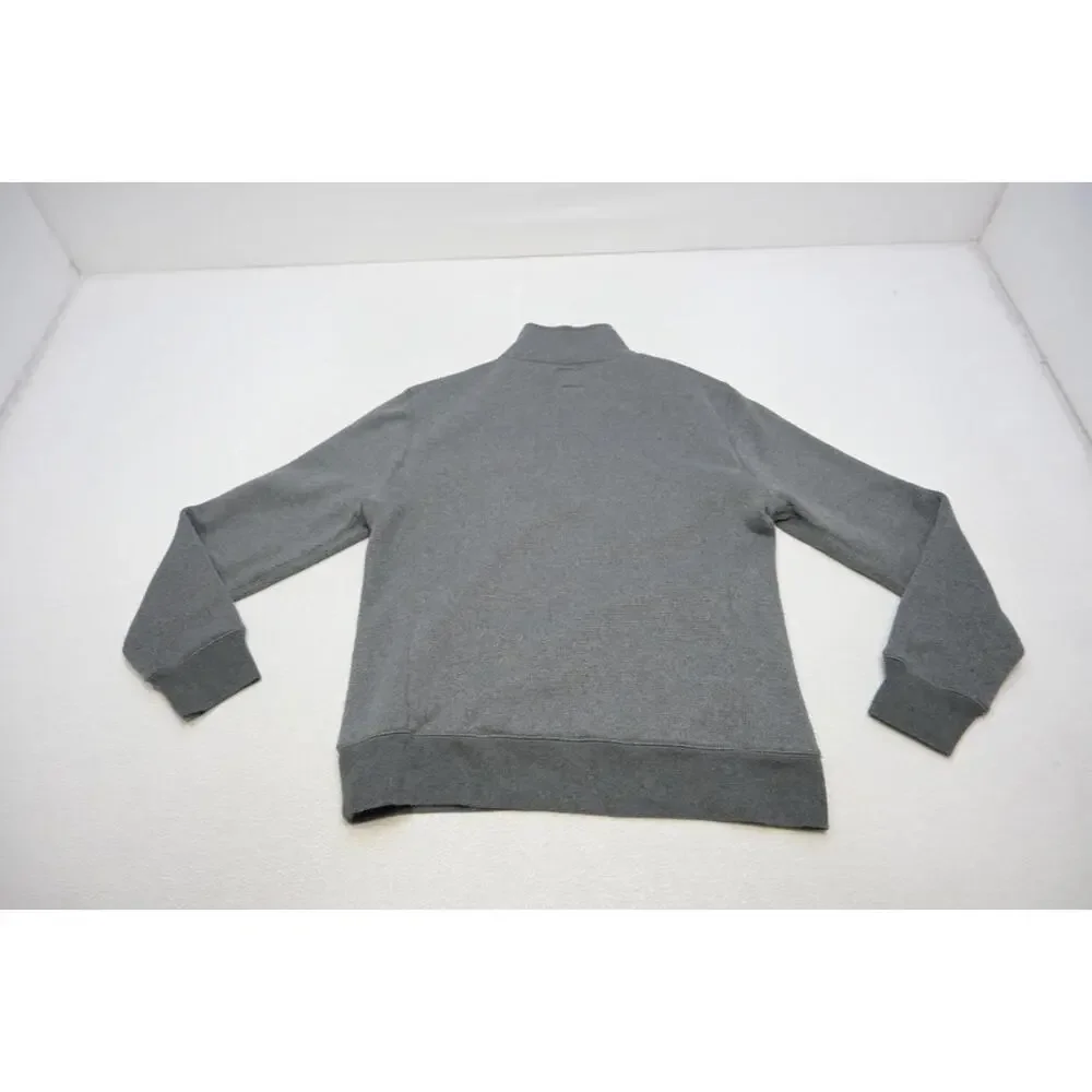 J Crew Sporting Goods 1/4 Zip Fleece Sweater‎ Gray Casual Prep Mens Sz Large